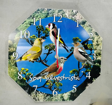 Reloj de Madera de Pared de 4 Plumas