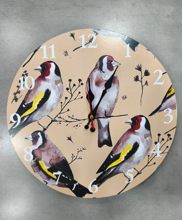 Reloj de Madera de Jilgueros en ramas