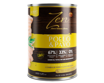 Lata Paté Trozos Pollo y Pavo de Zen