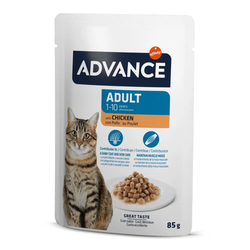 Advance Comida Húmeda Bocaditos de Pollo para Gatos Adultos 85Gr