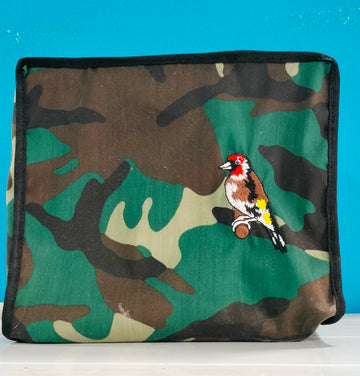 Funda militar con cremallera y bordado Jilguero